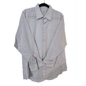 Linea Uomo Men's Dress Shirt Sz 17 32/33 Light Purple Lavender Button Down Solid
